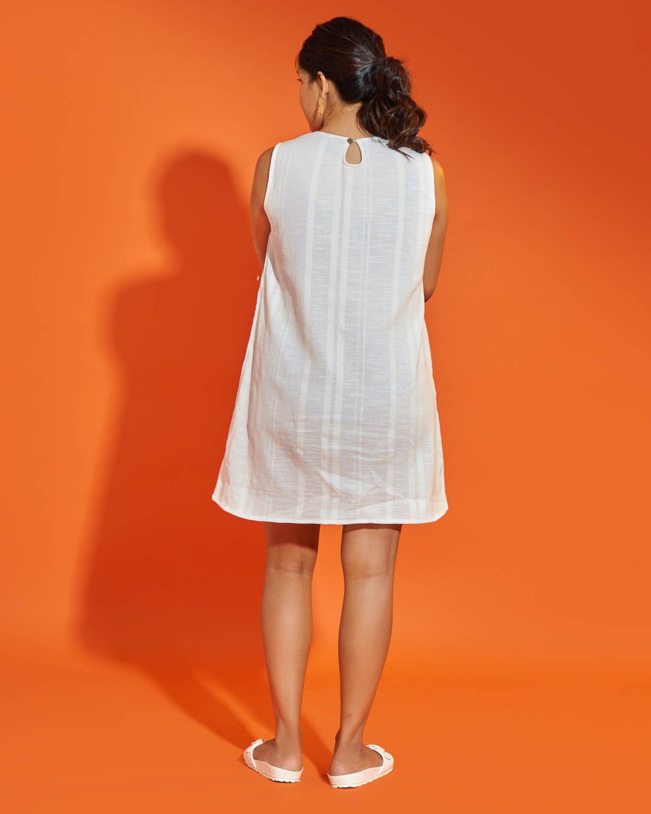 Hemp Shift Dress- Classic White