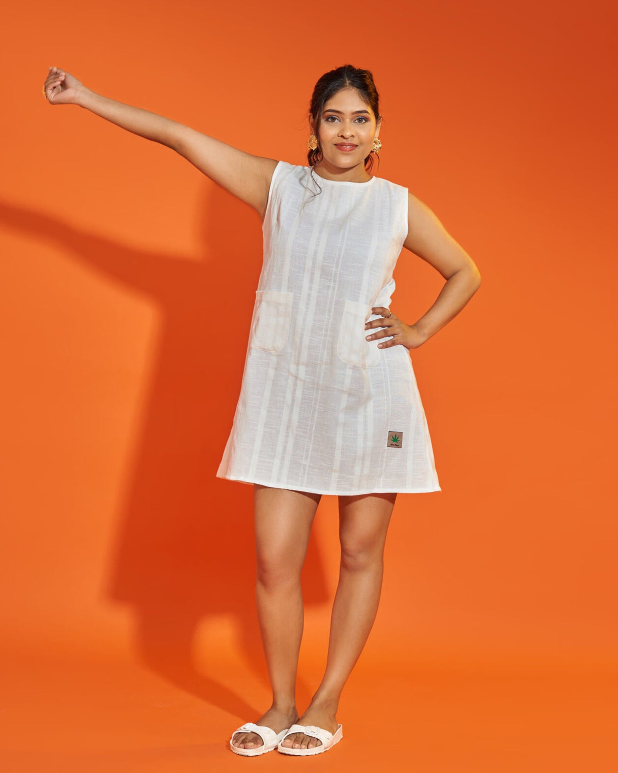 Hemp Shift Dress- Classic White