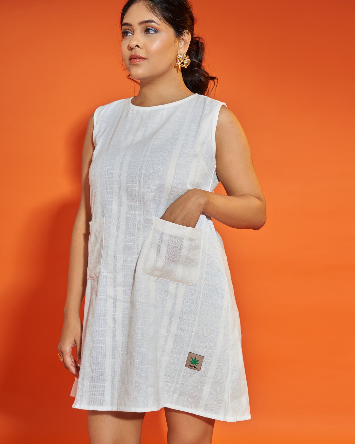 Hemp Shift Dress- Classic White