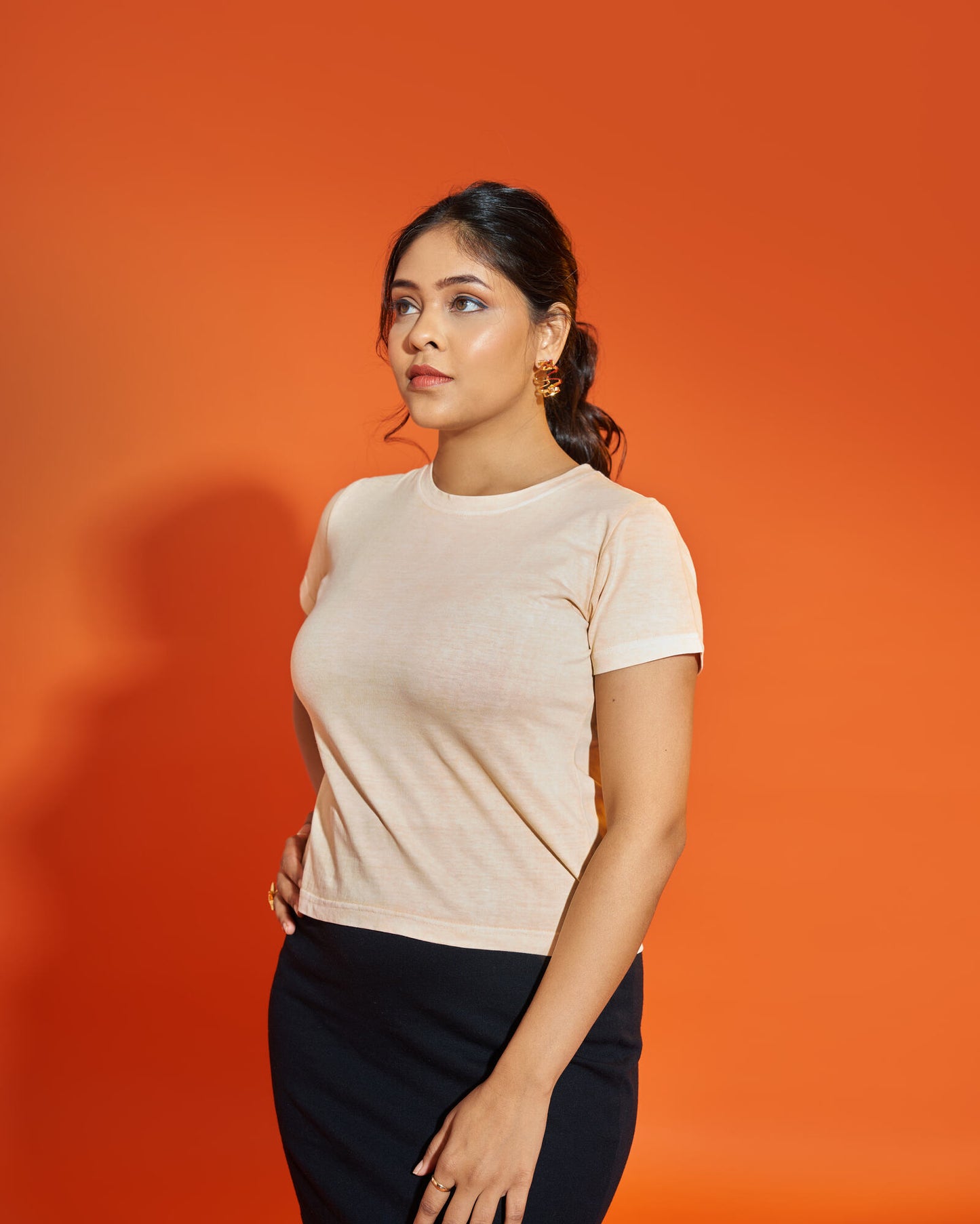 Organic Cotton Slim Fit Tee- Milky Orange