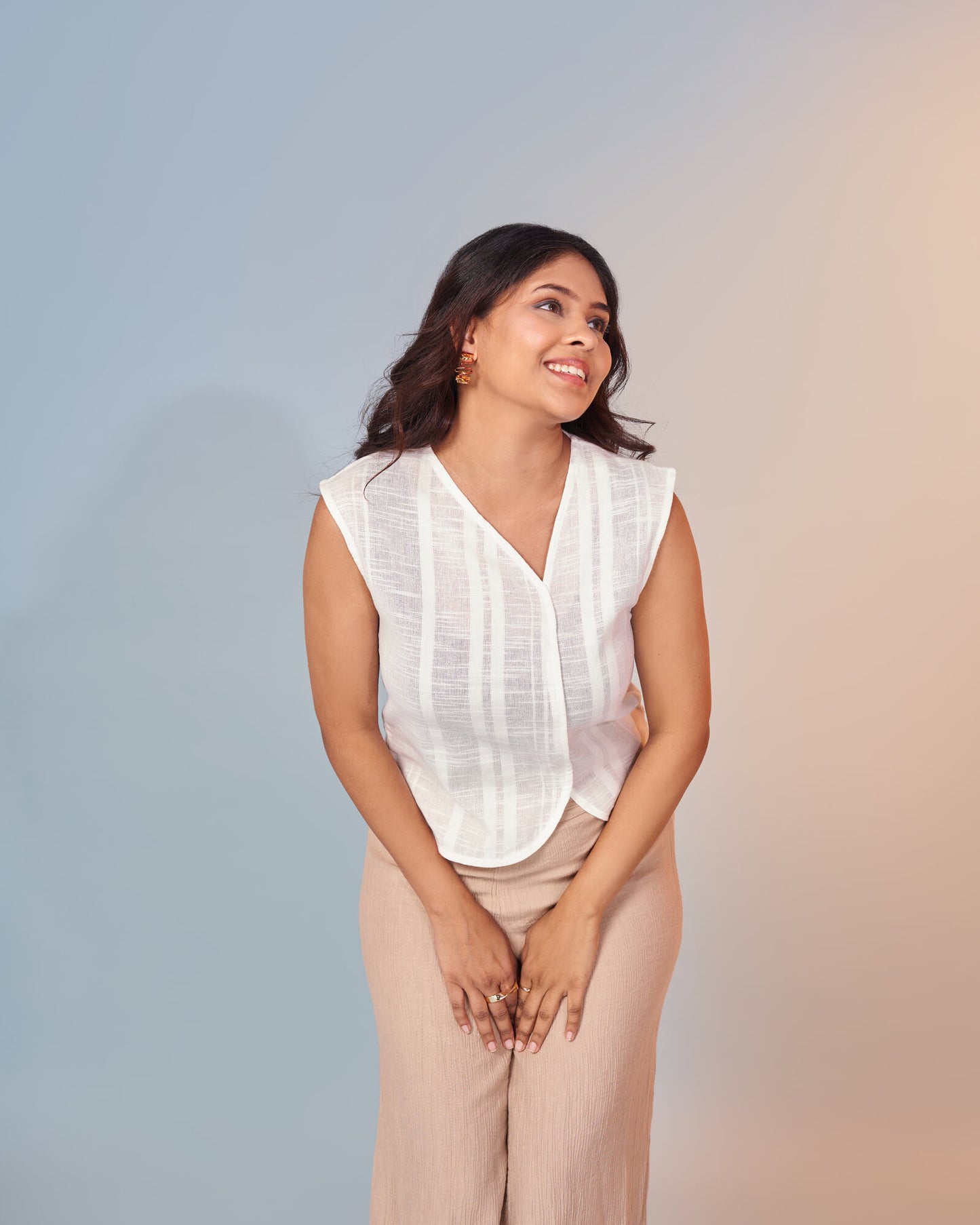 Classic White Hemp Top Front