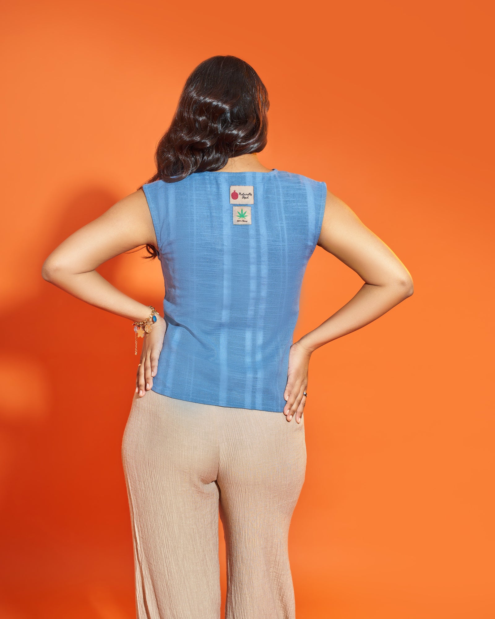 True Blue Hemp Top Back