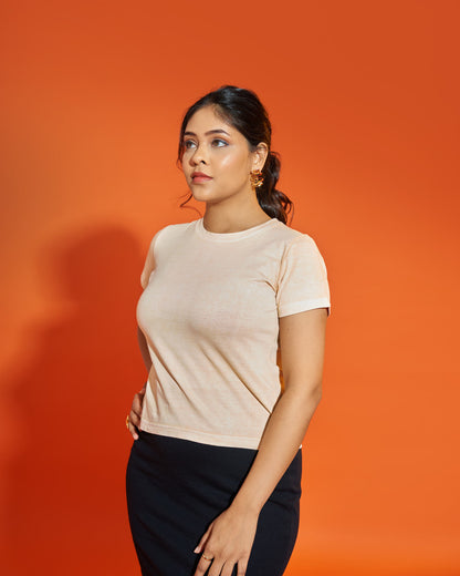 Organic Cotton Slim Fit Tee- Milky Orange