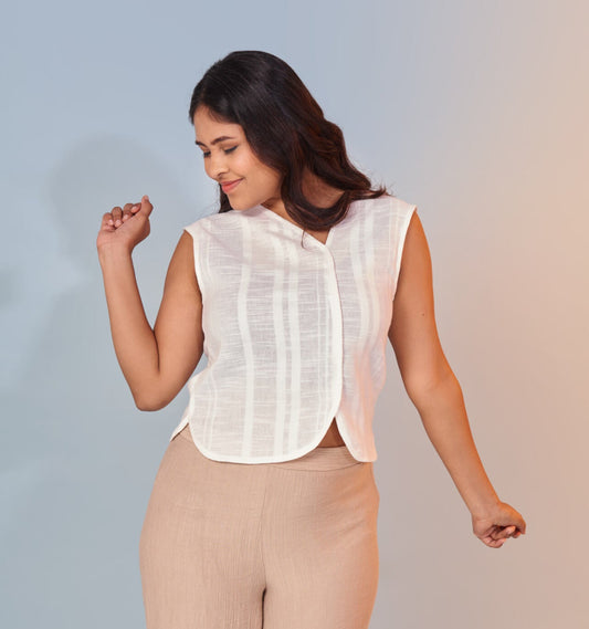 Classic White Hemp Top Front 3